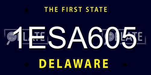 1ESA605 Delaware License Plate