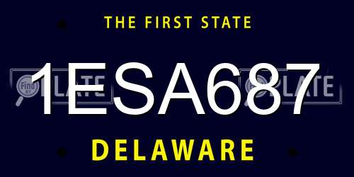 1ESA687 Delaware License Plate