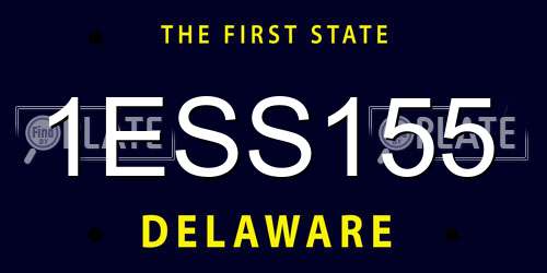1ESS155 Delaware License Plate