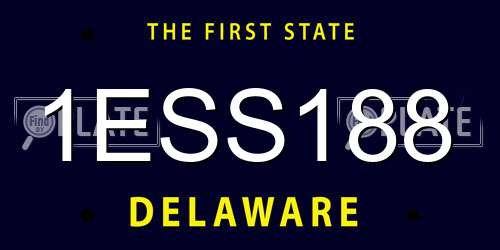 1ESS188 Delaware License Plate