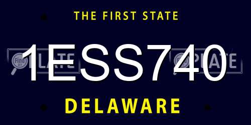 1ESS740 Delaware License Plate