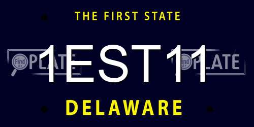 1EST11 Delaware License Plate