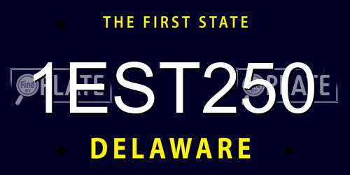 1EST250 Delaware License Plate