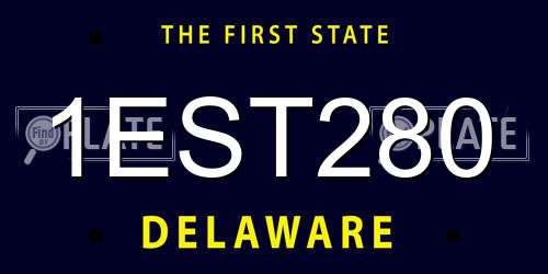 1EST280 Delaware License Plate