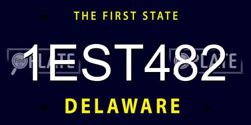 1EST482 Delaware License Plate