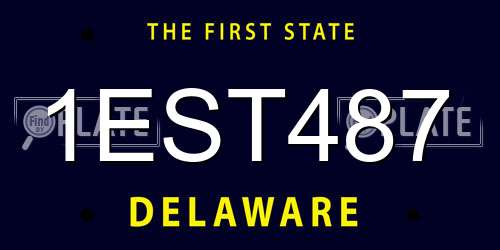 1EST487 Delaware License Plate