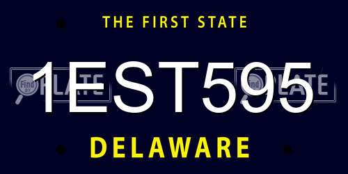 1EST595 Delaware License Plate