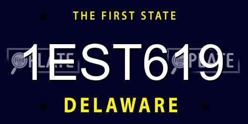 1EST619 Delaware License Plate