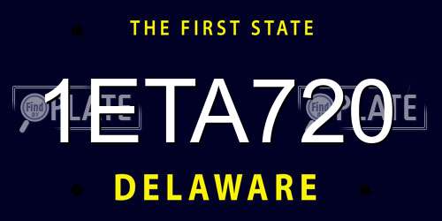 1ETA720 Delaware License Plate