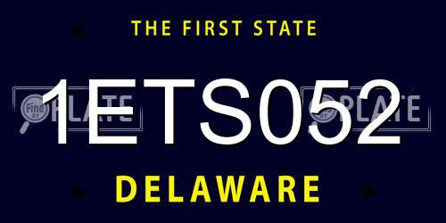 1ETS052 Delaware License Plate