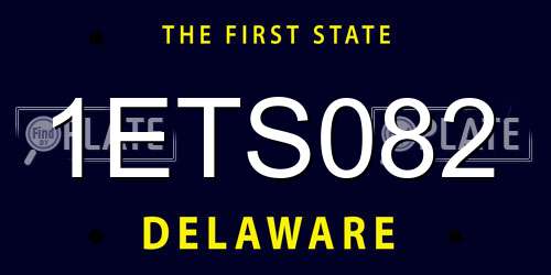 1ETS082 Delaware License Plate
