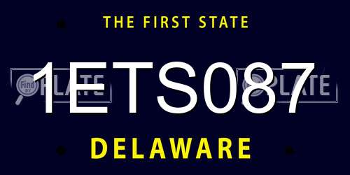 1ETS087 Delaware License Plate