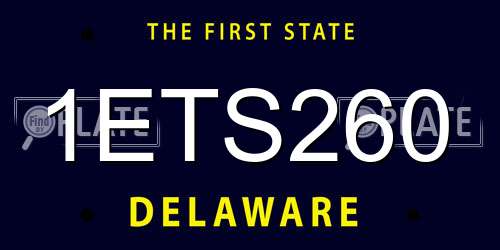 1ETS260 Delaware License Plate
