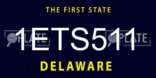 1ETS511 Delaware License Plate