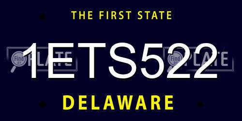 1ETS522 Delaware License Plate