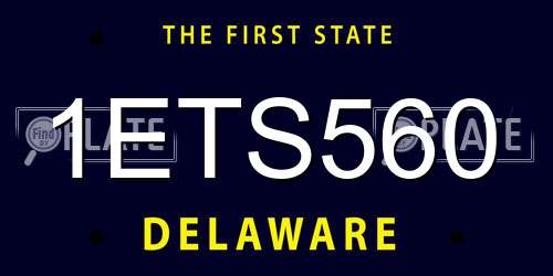1ETS560 Delaware License Plate