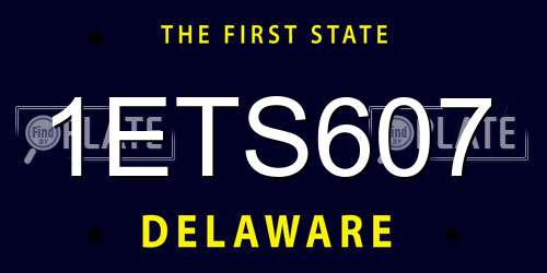 1ETS607 Delaware License Plate