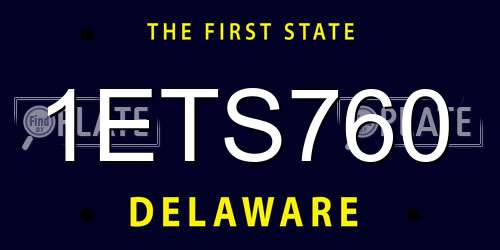 1ETS760 Delaware License Plate