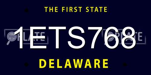 1ETS768 Delaware License Plate