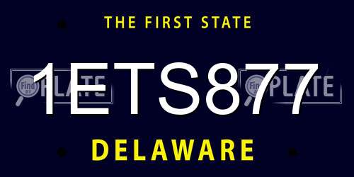 1ETS877 Delaware License Plate