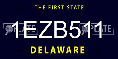 1EZB511 Delaware License Plate