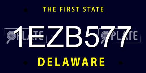 1EZB577 Delaware License Plate