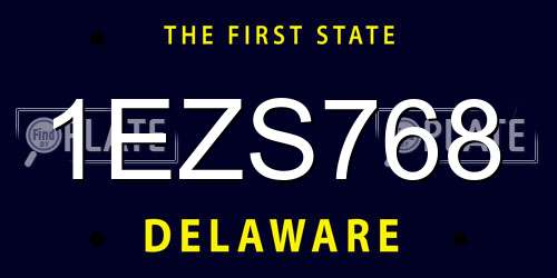 1EZS768 Delaware License Plate