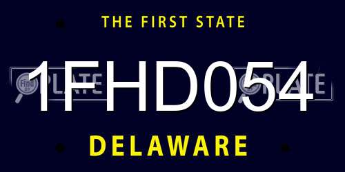 1FHD054 Delaware License Plate