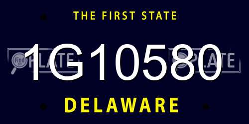 1G10580 Delaware License Plate