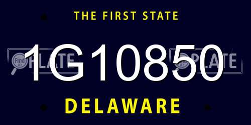 1G10850 Delaware License Plate