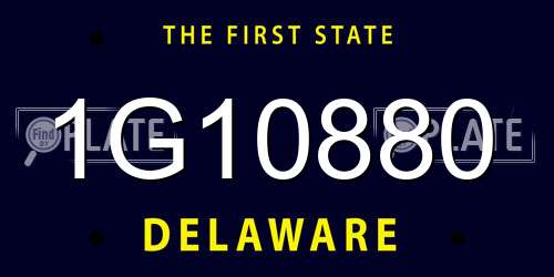 1G10880 Delaware License Plate