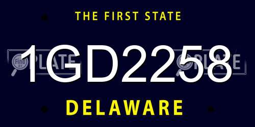 1GD2258 Delaware License Plate