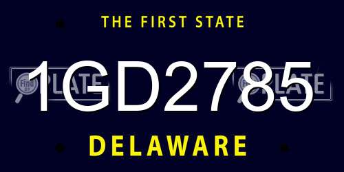1GD2785 Delaware License Plate