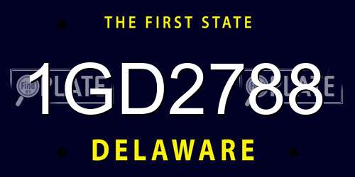 1GD2788 Delaware License Plate