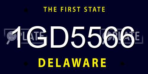 1GD5566 Delaware License Plate