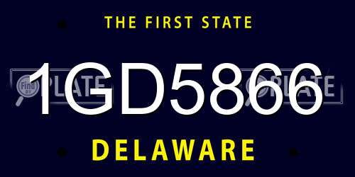 1GD5866 Delaware License Plate
