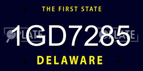 1GD7285 Delaware License Plate