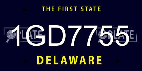 1GD7755 Delaware License Plate