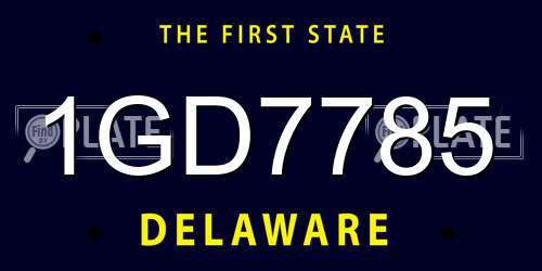 1GD7785 Delaware License Plate