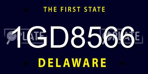 1GD8566 Delaware License Plate