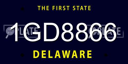 1GD8866 Delaware License Plate
