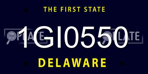 1GI0550 Delaware License Plate