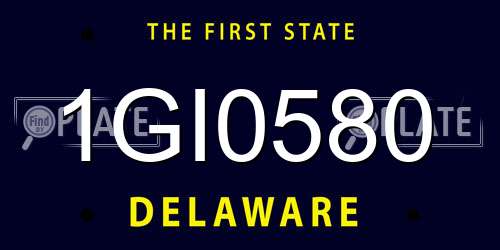 1GI0580 Delaware License Plate