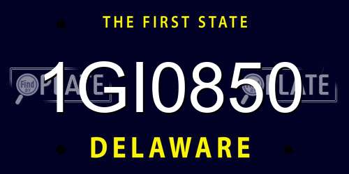 1GI0850 Delaware License Plate