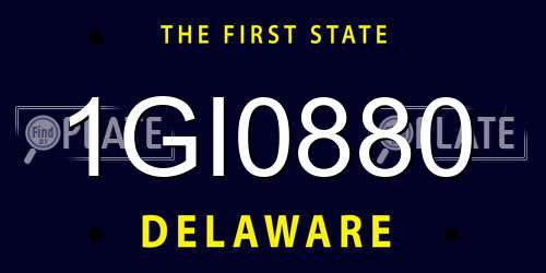 1GI0880 Delaware License Plate