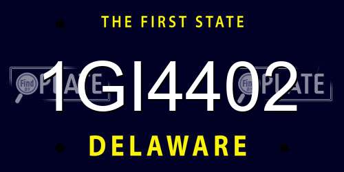 1GI4402 Delaware License Plate