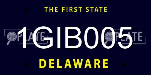 1GIB005 Delaware License Plate