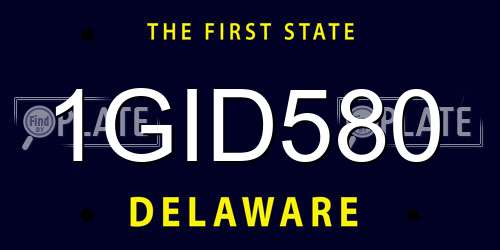 1GID580 Delaware License Plate