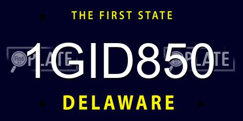 1GID850 Delaware License Plate
