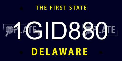 1GID880 Delaware License Plate